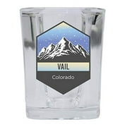 Vail Colorado Ski Adventures 2 Ounce Square Base Liquor Shot Glass