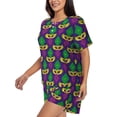 thumbnail image 5 of Sigee Mardi Gras Carnival3 for Sleepwear Casual Pjs with Pockets Women's Pajamas Sets Shorts 2 Piece Short Sleeve Lounge Sets XX-Large, 5 of 9