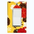 thumbnail image 1 of Metal Light Switch Plate Cover Japanese Flower Pattern Yellow Wallpaper FLW044, 1 of 13