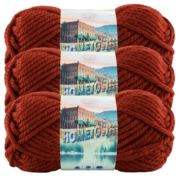 Lion Brand Yarn Hometown Tampa Spice, Super Bulky Acrylic, 3-Pack