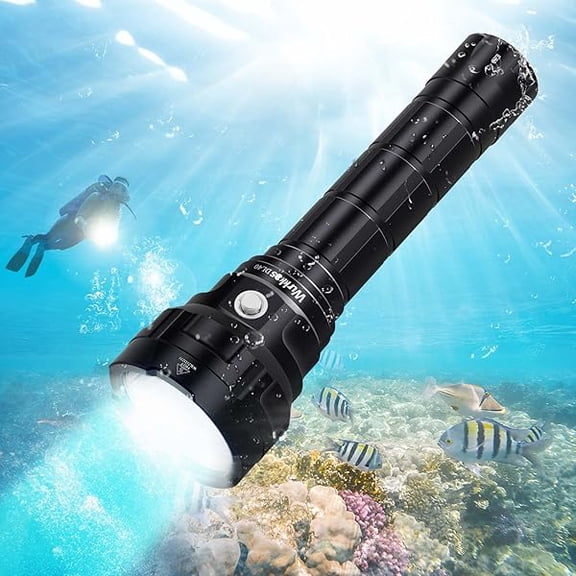 ZLC DL40 Diving Flashlight, Bright Max 5000 Lumen Scuba Dive Light with 4 LH351D LED, IPX8 Waterproof Submarine Flashlight Underwater 492ft, High 90CRI Rechargeable Diving Torch for Depth Cave