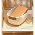 thumbnail image 2 of Rectangle Woven Baskets for Storage,Storage Basket with Handles,Rope Storage Basket Small Storage Baskets for Shelf Cube Organizer Basket Woven Baskets for Shelves Desktop Storage Home Decor, 2 of 9