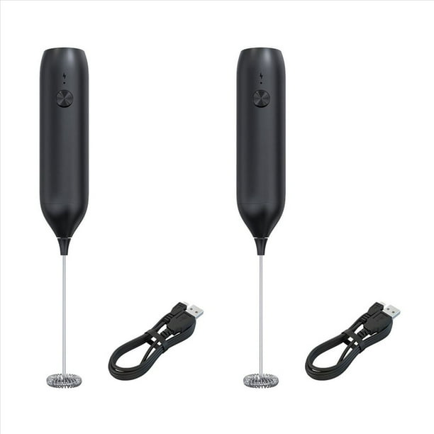 2X EléCtrico de Mano USB Recargable Mini Fabricante de Espuma Batidora de Bebidas Batidor para Café Latte Matcha
