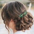 thumbnail image 3 of Peineta para novia, accesorios para el cabello de boda de cristal verde esmeralda, accesorios para fiesta de mujeres y niñas (verde) 7,5*4,5 cm, 3 of 5