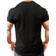 thumbnail image 2 of Camiseta informal de cuello redondo para hombre con estampado de as de picas "A", tejido de punto 100 % poliéster, ligeramente elástica, manga corta de moda veraniega, corte estándar, 180 g/m² - Blanc, 2 of 5