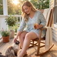 thumbnail image 3 of Agnes Orinda Women's Plus Size Babydoll Tops V Neck 3/4 Lantern Sleeves Floral Shirts Peplum Blouses 2X White, 3 of 8