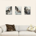 thumbnail image 4 of 3 Panel Canvas Wall Art Prints Black and White Grey Abstract Modern Framed Gold Fluid Lines Ink Painting Marbling Picture Home Bedroom Decor Print Poster Contemporary Hanging Artwork (12X16), 4 of 5