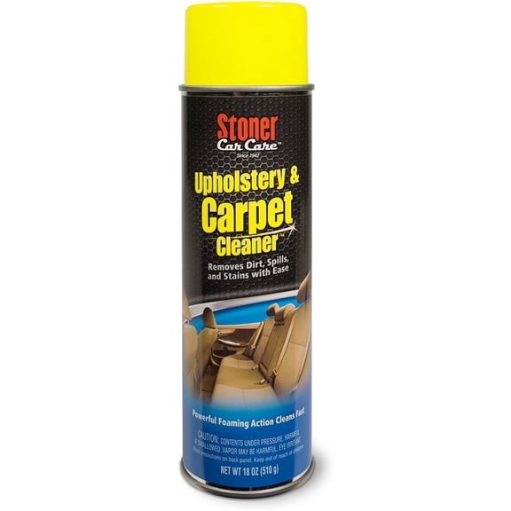 Stoner Car Care 91144 Upholstery & Carpet Cleaner — Powerful Foaming Action Lifts Tough Stains from Seats, Floor Mats, Upholstery, Fabric, and More — 18 oz (Pack of 1)