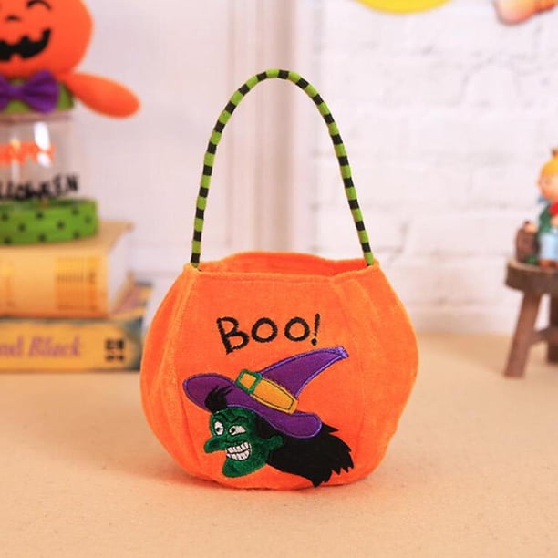 Candy Halloween Cat Bolsas De Dibujos Animados Treat Gift Storage Pouch Handbag naranja perfecl Bolsas de almacenamiento de caramelo de Halloween