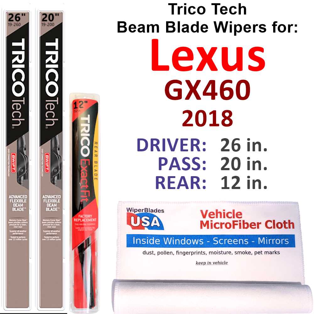 2018 Lexus GX460 Beam Blade Wipers (Set of 3) w/Rear Wiper