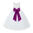 thumbnail image 2 of Ekidsbridal White Lace Back Tutu Tulle Flower Girl Dress Christening Gown 212noFT 4, 2 of 3