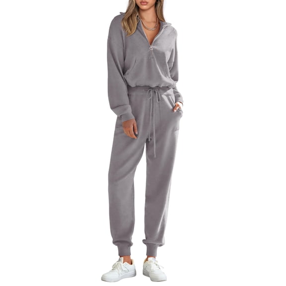Conjunto de Buzo PRETTYGARDEN para Mujer 2 Piezas XL Gris