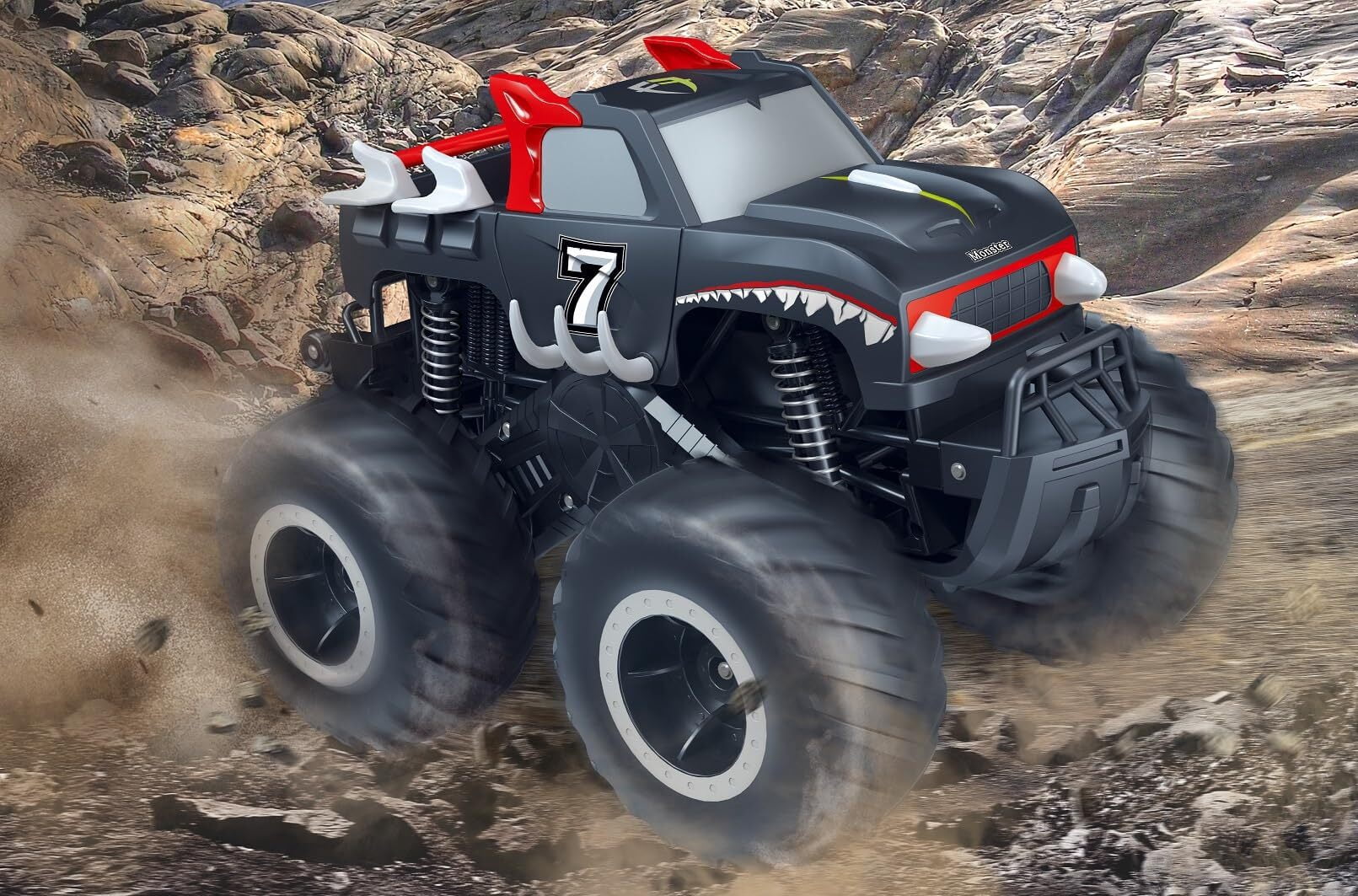 JBeeCtrl Remote Control Car Toys for Boys 1:16 2.4 GHz All Terrain Off-Road RC Truck Waterproof RC Monster Truck Christmas Birthday Gifts for Boys Girls Child Kids Ages 6+（Red）