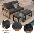 thumbnail image 5 of GRANDPATIO Modern Outdoor Sofa Set with Loveseat and Two Ottomans, Wood Grain Finish, Full Aluminum Frame, 5 of 9