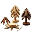 thumbnail image 3 of Natural Wooden Tree Trivet Set for Hot Dishes, Christmas Tree Coasters for Kitchen, Set of 4, Eco-Friendly Wooden Trivets, Heat-Resistant Holiday Decor, Stylish Dining Table Accessories (Beige), 3 of 10