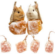 3 Count Himalayan Small Pets Salt Lick - Rabbit Toys Bunny Treats - Natural Small Animal Mineral Salt Chew Toys with Rope, Small Pet Chew Treat Supplies for Guinea Pig Rabbits Bunny Ferrets