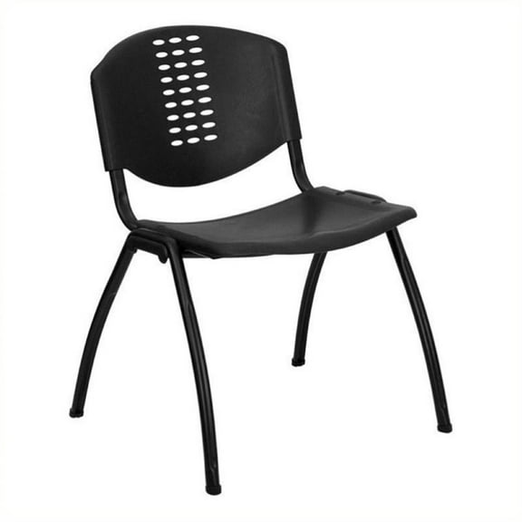 Scranton & Co Polypropylene Stacking Chair in Black