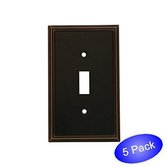 Cosmas 65003-ORB Oil Rubbed Bronze Single Toggle Switch Plate Switchplate Cover - 5 Pack