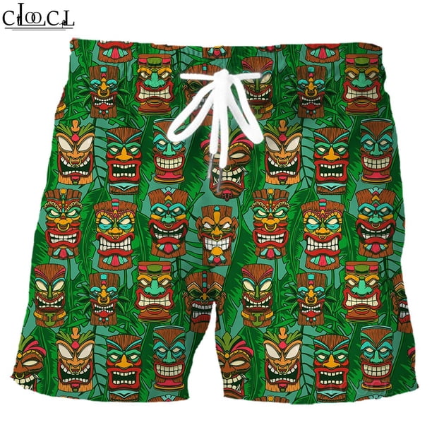 HX pantalones cortos bohemios para hombre, ropa deportiva con estampado de algas marinas, tortuga Polinesia, con bolsillos elásticos, para playa Fivean unisex