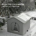 thumbnail image 6 of Outdoor Cat House, Foldable Warm Pet Cave, Rainproof Shelter, Insulated Winter Habitat, Animal Tent, Portable Weatherproof Enclosure, Feline Refuge Station for Feral Cat Puppy Bunny (Blue, S), 6 of 7