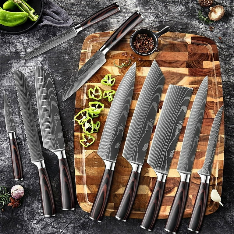 4PCS/set Utility Santoku Chopping Nakiri Knife Knives Sharp Cleaver Slicing  Knife Stainless Steel Knife Kitchen Knife Set Kitchen Accessories Kitchen