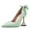 Green, variant on YDN Women Graceful Bowknot Pointed Closed Toe Slip on Pumps Pearls Special High Heels Party Prom Fashion Shoes Size 7 Yellow
