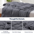 thumbnail image 6 of Unikome Lightweight Goose Feather Fiber Comforter, Cal King Size, Soft Duvet Insert with Box Stitch Design, 8 Loops, Machine Washable, 108 x 94 in, Dark Gray, 6 of 11