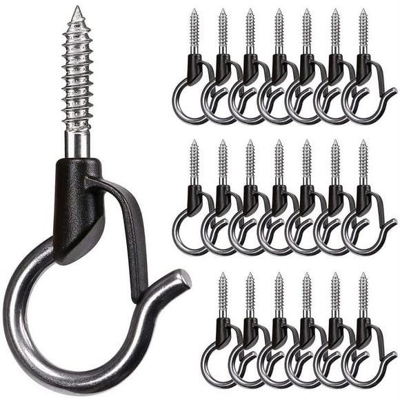 Jinsinto 20 Screw Hooks, Ceiling Screw Hook, Hanging Hooks for Indoor and Outdoor Use, Christmas Lights, Outdoor Wire Note: The data are all manual measurement, please allow 1 - 3cm err