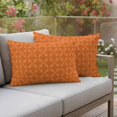 thumbnail image 4 of Pack of 2 Outdoor Pillow Covers 20x12 Inch Waterproof Orange Morocco Throw Pillow Covers,Decorative Couch Pillow Case Sham Geometric Leaf Diamond Lattice Abstract Patio Pillowcases Cushion Cover, 4 of 8