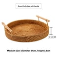 thumbnail image 3 of Wholesale Japanese-Inspired Vietnamese Rattan Storage Basket with Upgraded Handles - Small Round 22x3cm for Fruits, Bread, or Living Room Organization, Durable Rustic Design for Home Decor, 3 of 5