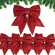 thumbnail image 1 of 5PCS Lazo de Cinta Navideña 24 cm Lazos Navideños de Gran Tamaño Cinta Pajaritas Adornos Decoración Navideña para Árboles de Navidad Envoltura de Regalos Guirnalda de Árbol de Navidad Coche Boda Rojo, 1 of 7