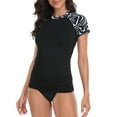 thumbnail image 4 of LRD Women's Short Sleeve Rash Guard Shirts UPF 50 Swim Shirt Black Swirl S, 4 of 6