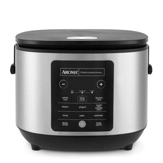 AROMA® 6-Cup (Uncooked)/ 12-Cup (Cooked) Slow Cook Rice Cooker and Brown Rice Cooker with Lift-Out Pot Handles and Silicone Storage Lid, PFAS-Fre