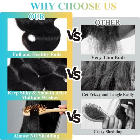 WEIF-12A Human Hair Bundles Body Wave 18inch 100% Unprocessed Brazilian Virgin Hair Bundles Double Weft Weave Body Wave Bundles Human Hair Natural Black Color