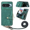 thumbnail image 2 of Ancove Crossbody Wallet Case for Google Pixel 9 Pro XL, PU Leather Zipper Handbag Purse Flip Cover, Kickstand Folio Case with Card Slots Holder Wrist Strap Lanyard 6.8 Inch,Green, 2 of 7
