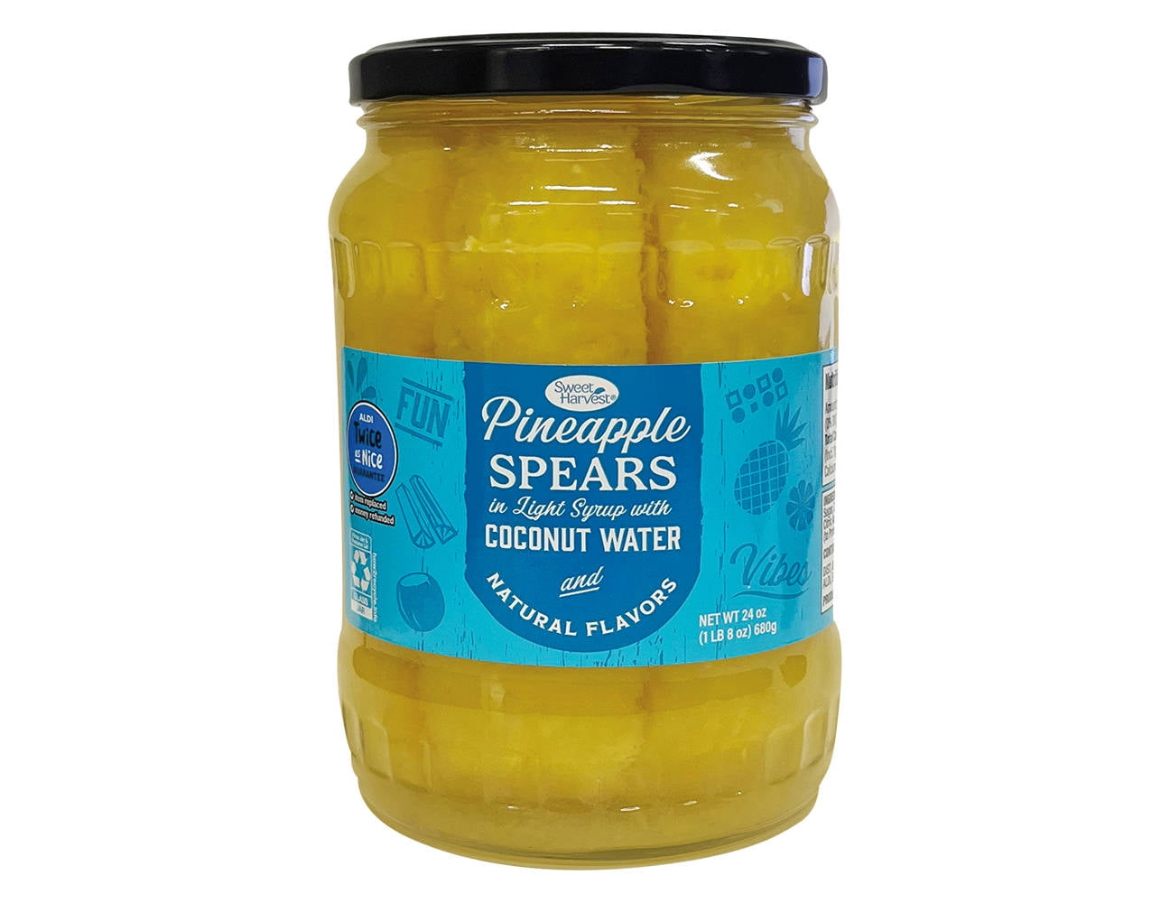 Sweet Harvest Pineapple Spears in Light Syrup with Coconut Water 2 Pack 24 oz