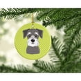 thumbnail image 2 of Caroline's Treasures BB1268CO1 Checkerboard Lime Green Schnauzer Ceramic Ornament, 3 in, Multicolor, 2 of 3