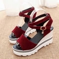 thumbnail image 4 of DPTALR Women Summer Pumps Platform Sandals Roman Wedges Casual Peep Toe Sandals, 4 of 6