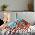 thumbnail image 3 of Seashells Soft Flannel Fleece Throw Blanket, Crab Spiral Seashells and Red Coral Frame Aquarium Claws Nature, Cozy Plush for Indoor and Outdoor Use, 60" x 80", Dark Orange Burgundy, by Ambesonne, 3 of 5
