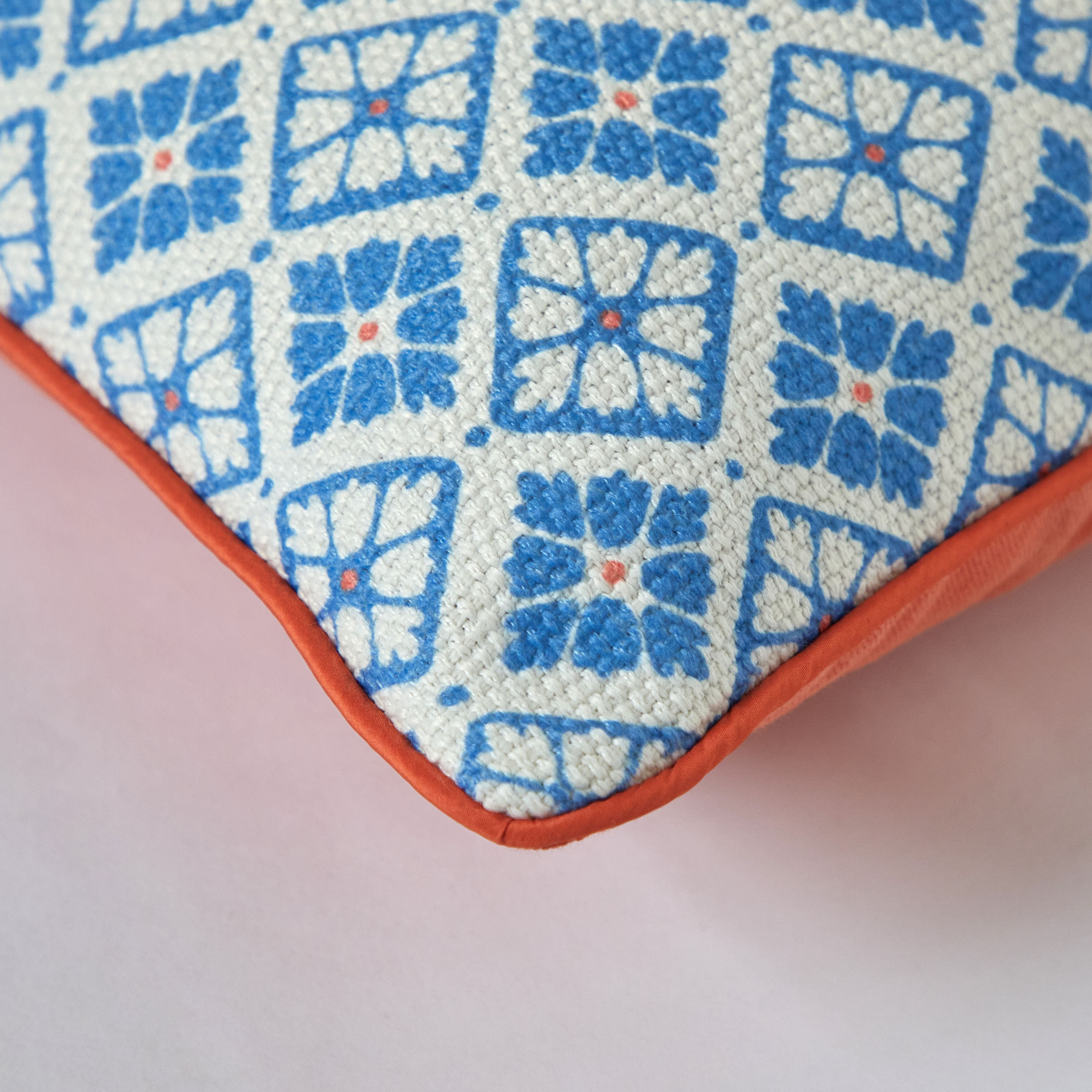 Mainstays by Becky G. & Alejandra Decorative Pillow, Blue Eyes Tile Medallion, 18" x 18"