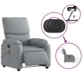 thumbnail image 3 of vidaXL Electric Massage Recliner Chair Light Grey Fabric, 3 of 5