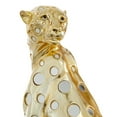 thumbnail image 4 of 7" x 16" Gold Polystone Leopard Sculpture, by DecMode, 4 of 8