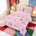 thumbnail image 2 of Manfei Vintage Xmas Pink Christmas Full Size Comforter Sets,Winter Holiday Bedding Comforter Set,Pink Reversible,3-Piece,1 Comforter and 2 Pillowcases, 2 of 7