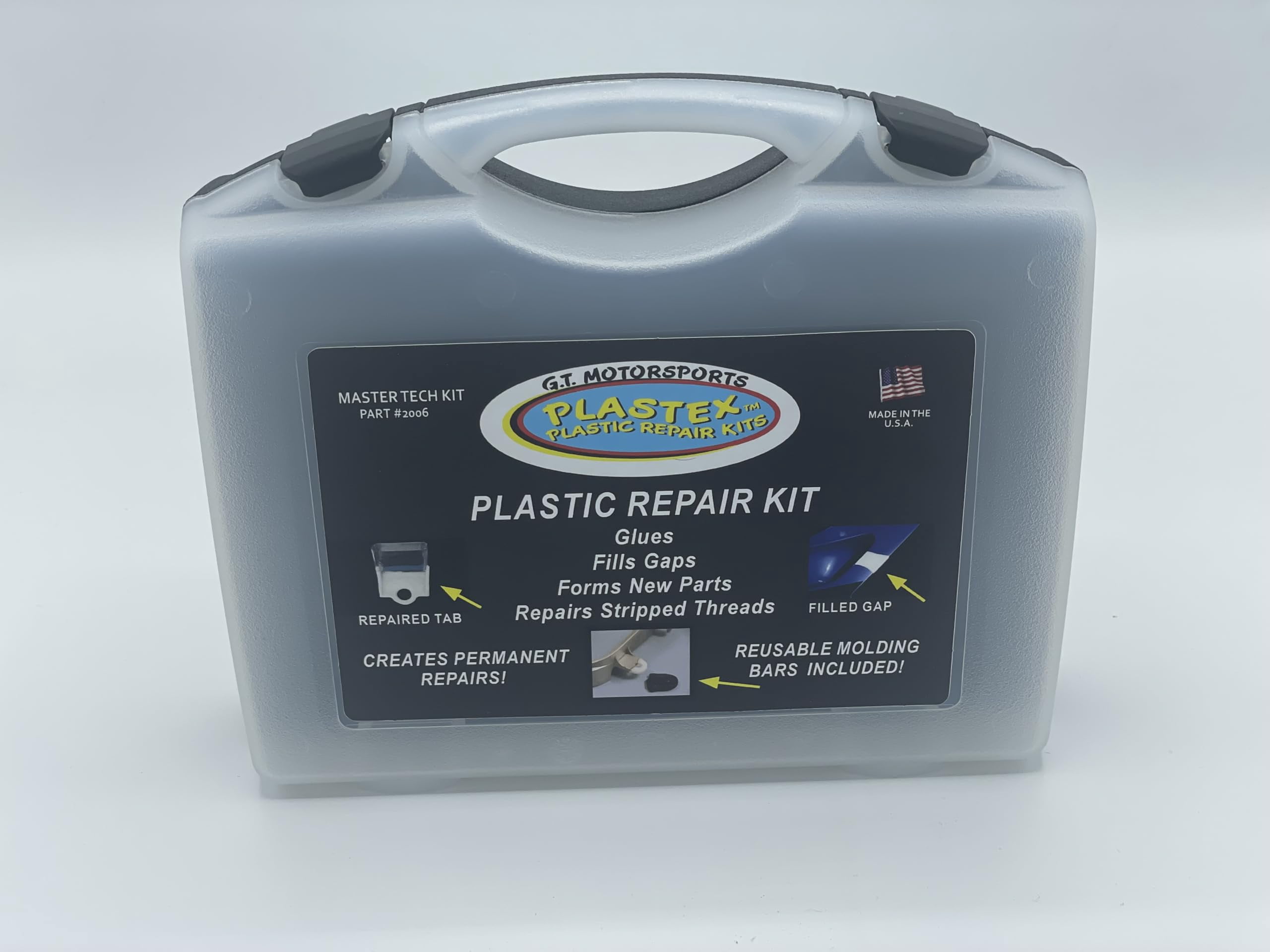 Plastex Plastic Repair Kit - Plastic Adhesive - Easily Glue, Repair or Remake Broken Platic, Fiberglass, Wood & More! Master Tech Kit #2006