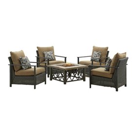 Cloud Mountain 4 Piece Garden Patio Conversation Set Cushioned