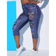 thumbnail image 1 of Talla grande 3D Skull Jean PRINT CULTPED JEGGINGS Rosegal Leggings de talla grande, 1 of 5