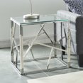 thumbnail image 4 of Contemporary Stainless Steel & Glass Accent Table in Silver, 4 of 4