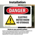 thumbnail image 3 of (2 Pack) Electric Meter Room No Storage OSHA Danger Sign 5 Inch X 3.5 Inch Vinyl Label Decal Sticker Weather Resistant, UV Protected for Workplace, Business, and Construction Site, Made, 3 of 7