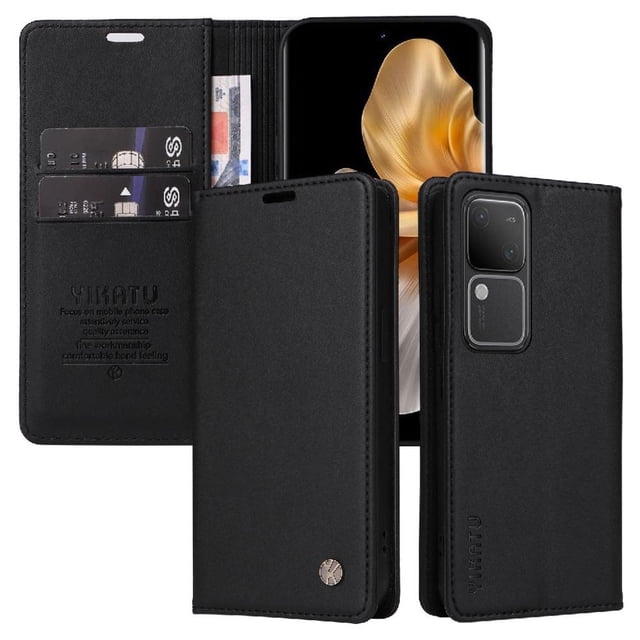 Funda para VIVO V30 5G/V30 Pro 5G Estuche de Cuero PU Tipo Cartera con Ranuras para Tarjetas y Cierre Magnético