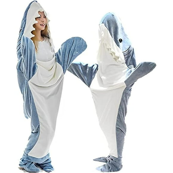 Shark Blanket Adult  Shark Blanket Hoodie  Shark Onesie Blanket  Shark Blanket Super Soft Cozy Flannel Hoodie Sleeping Bag